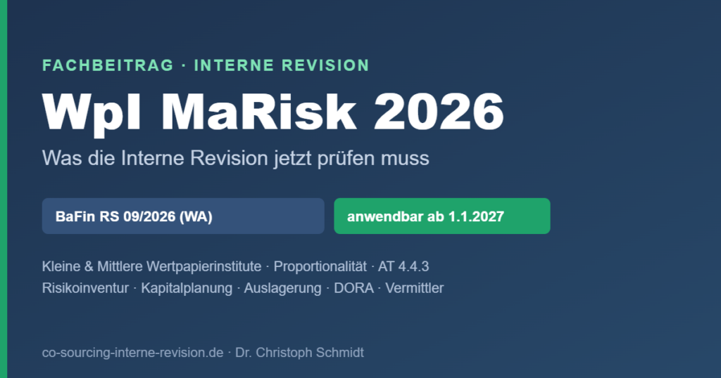 WpI MaRisk 2026 Interne Revision