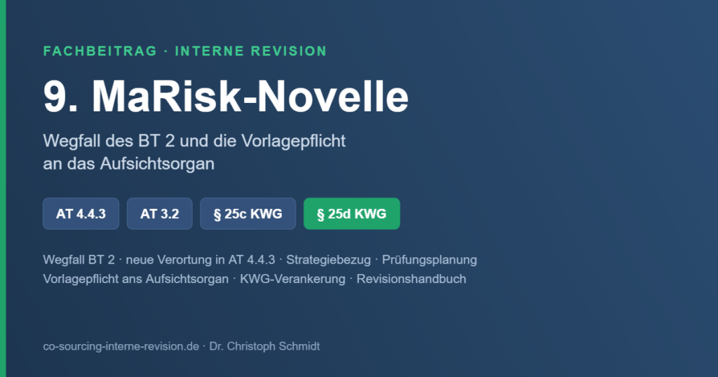 Interne Revision AT 4.4.3 MaRisk 06/2026 Vorlagepflicht Aufsichtsorgan