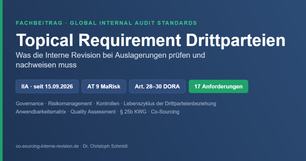Topical Requirement Drittparteien: Interne Revision, MaRisk AT 9 und DORA